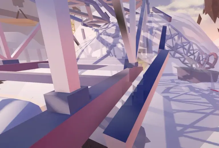 5. Jump onto the floating beam.