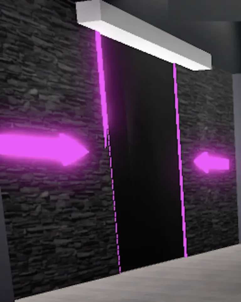 2. From the first main lobby room, enter the door on the side with arrows pointing at it.