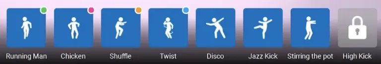 34. Equip 1  different Dance in the dance app