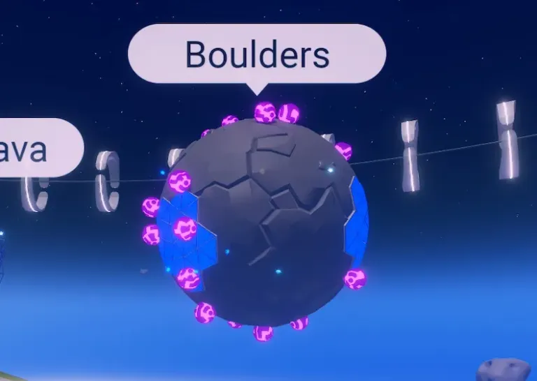 33. Get 6 Blue Stars at Boulder obby
