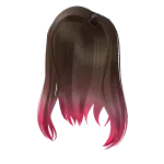 Wavy Brown Curls With Pink